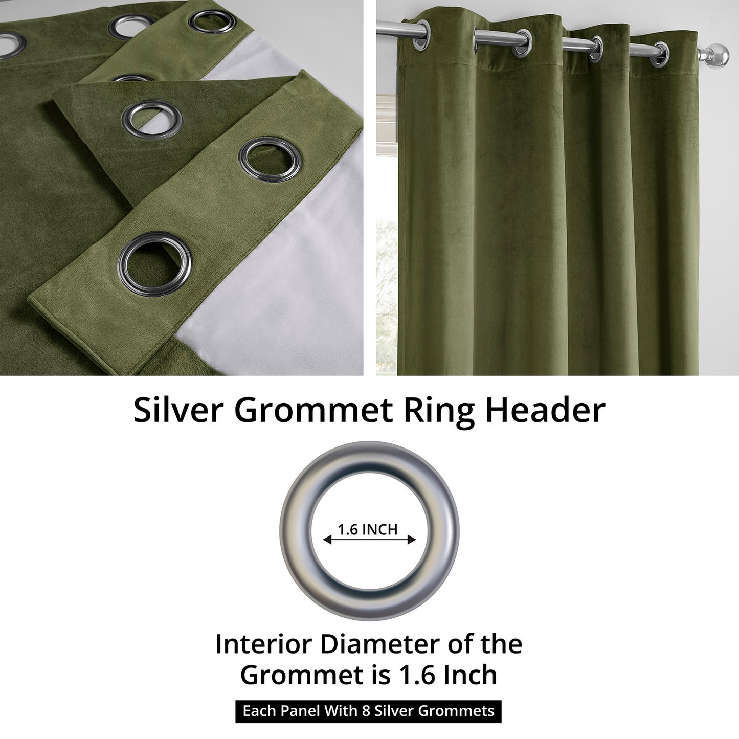 Hunter Green Grommet Signature Velvet Blackout Curtain