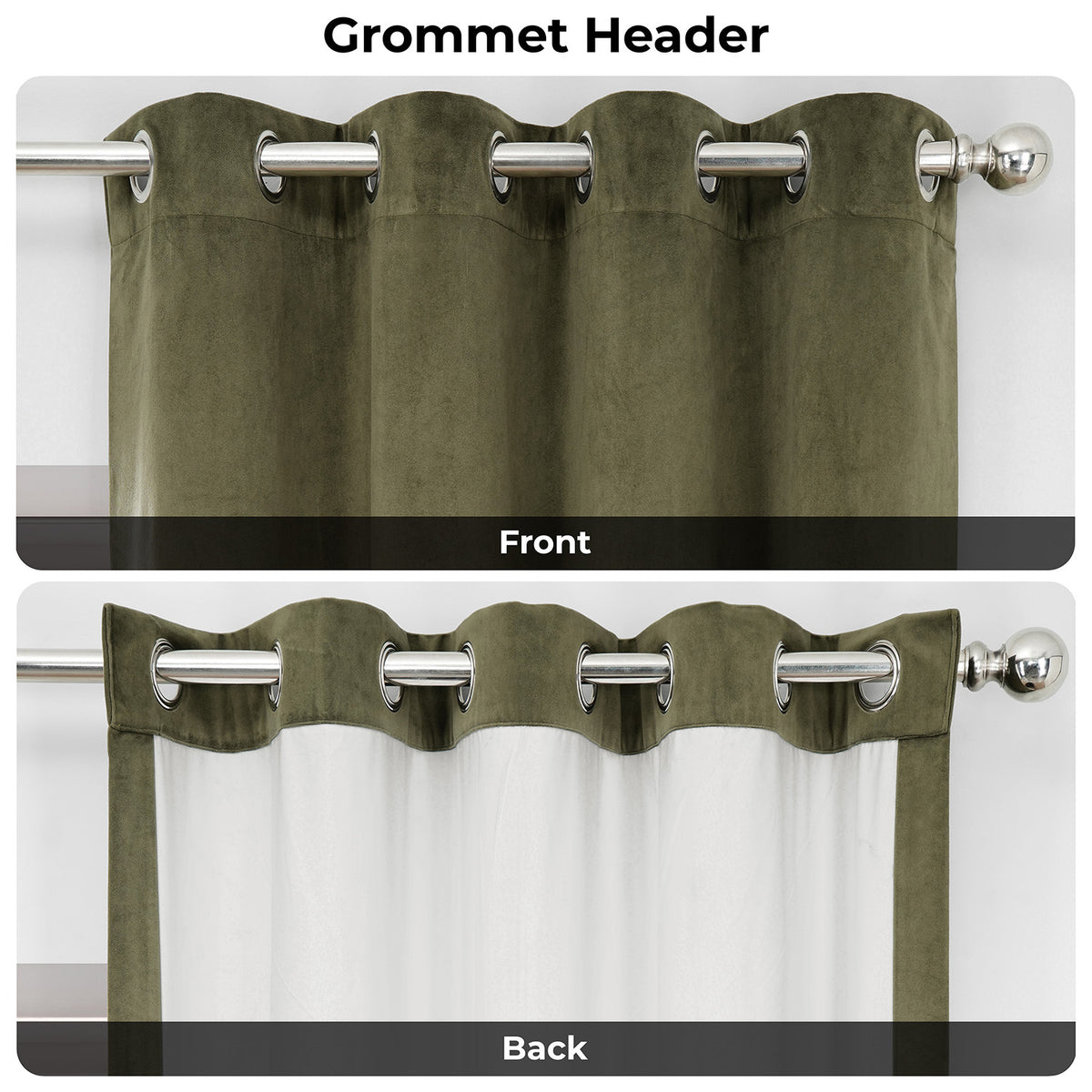 Hunter Green Grommet Signature Velvet Blackout Curtain