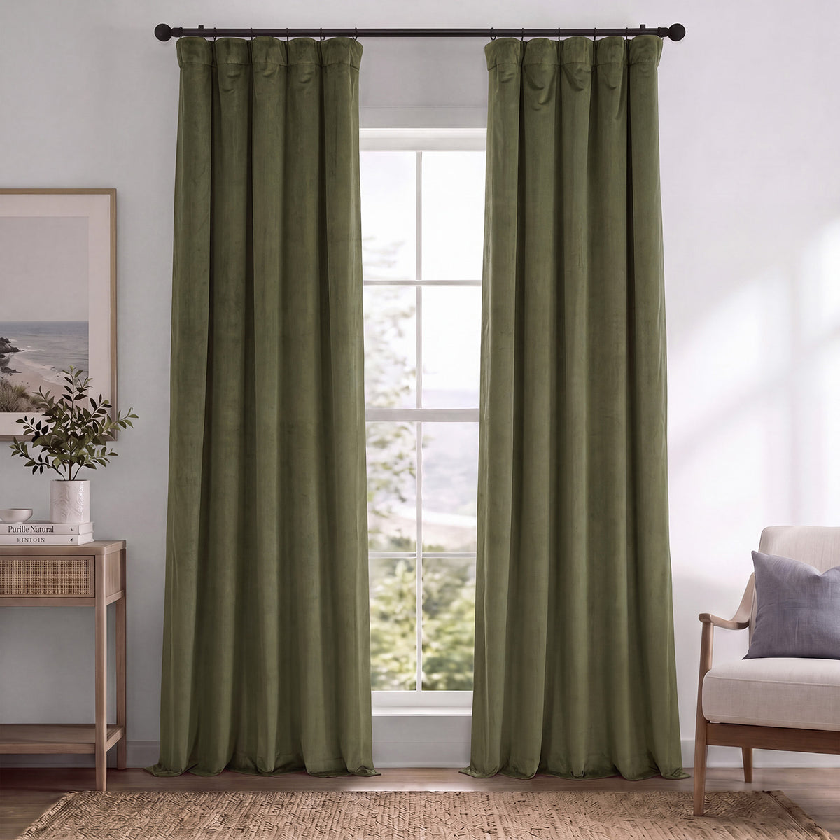 Hunter Green Signature Velvet Blackout Curtain
