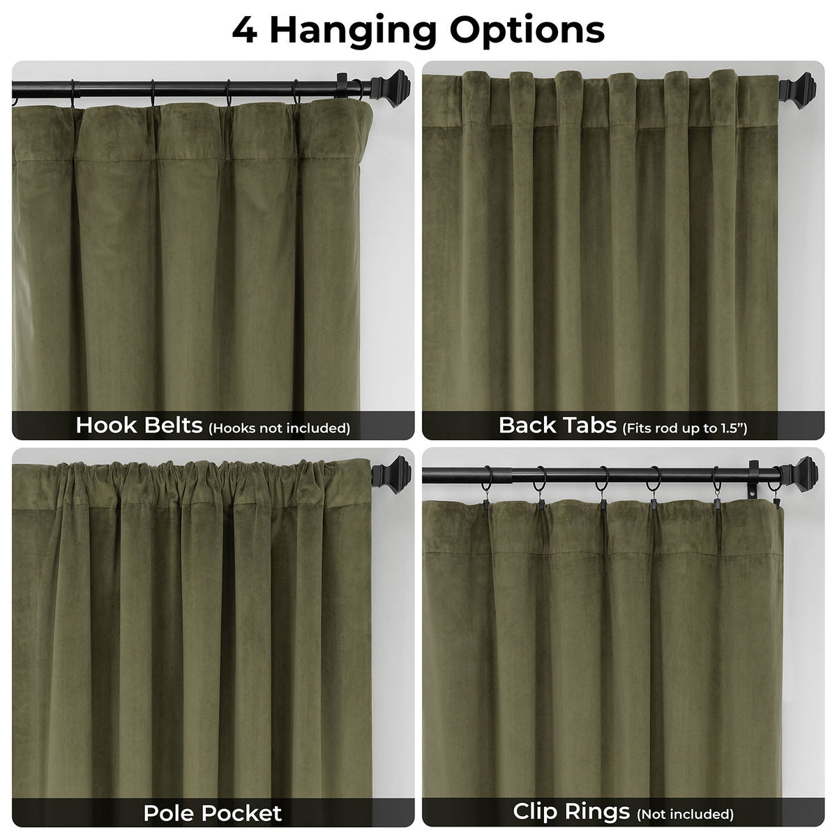 Hunter Green Signature Velvet Blackout Curtain