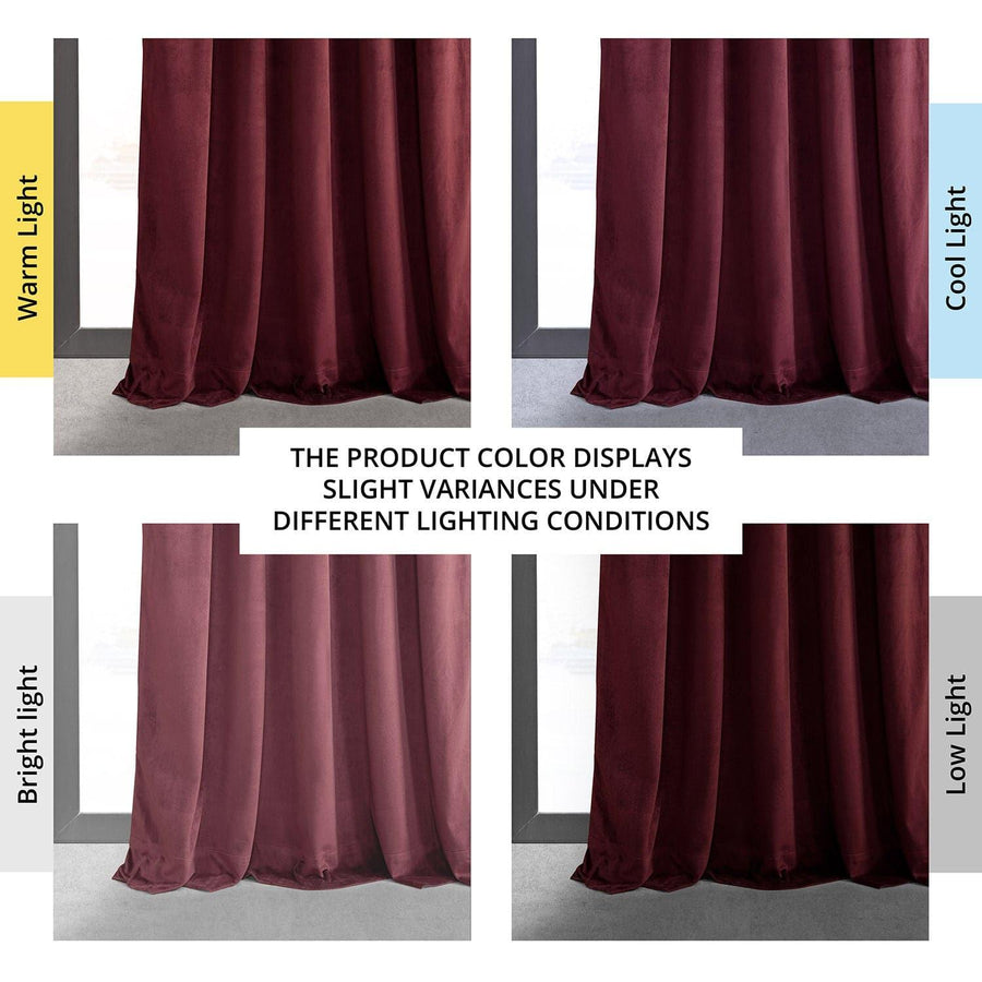 Burgundy French Pleat Signature Velvet Blackout Curtain - HalfPriceDrapes.com