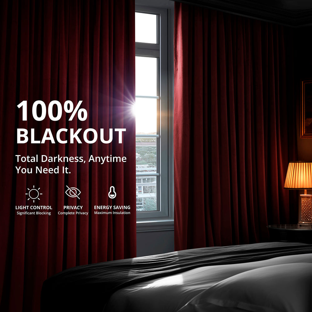 Burgundy Signature Velvet Blackout Curtain