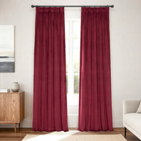 Burgundy Pinch Pleat Signature Velvet Blackout Curtain