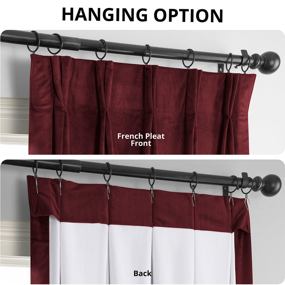 Burgundy French Pleat Signature Velvet Blackout Curtain