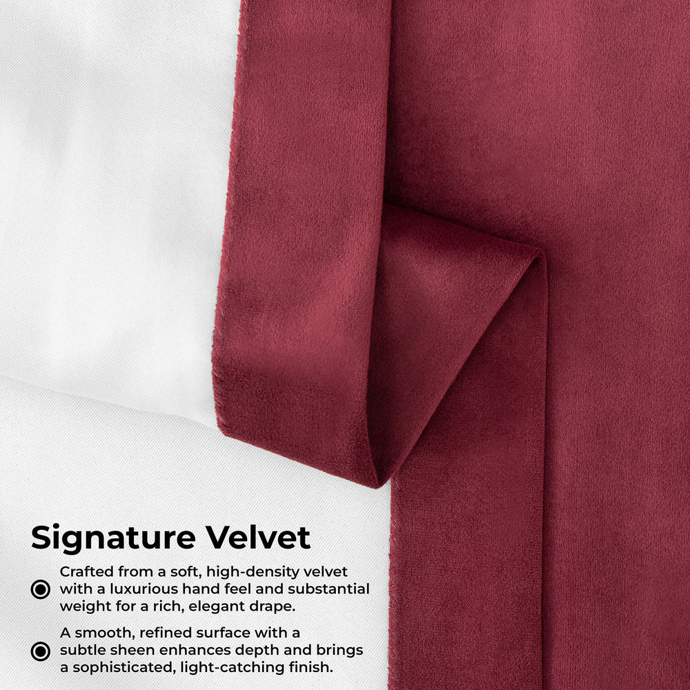 Burgundy Pinch Pleat Signature Velvet Blackout Curtain