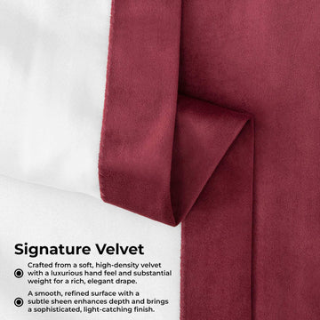 Burgundy Pinch Pleat Signature Velvet Blackout Curtain