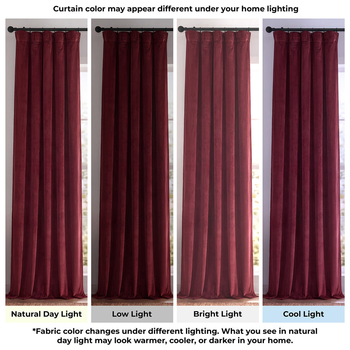 Burgundy Signature Velvet Blackout Curtain