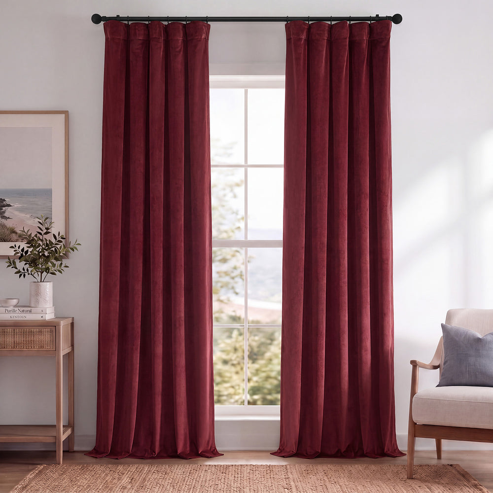 Burgundy Signature Velvet Blackout Curtain