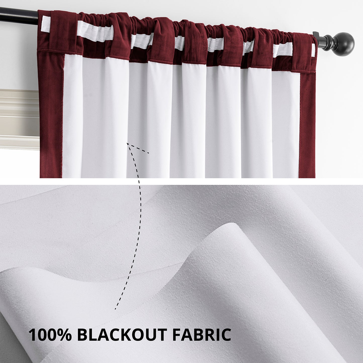 Burgundy Signature Velvet Blackout Curtain