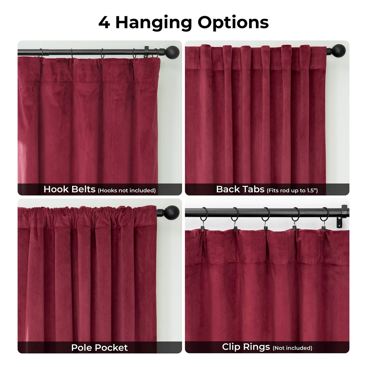 Burgundy Signature Velvet Blackout Curtain