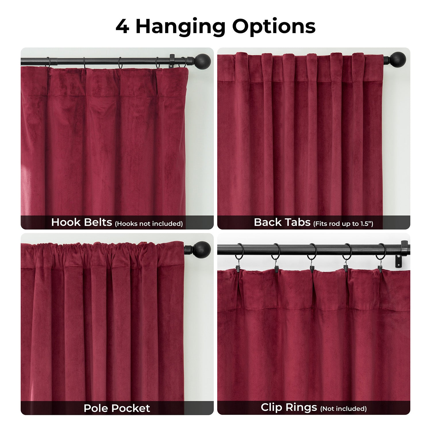 Burgundy Signature Velvet Blackout Curtain