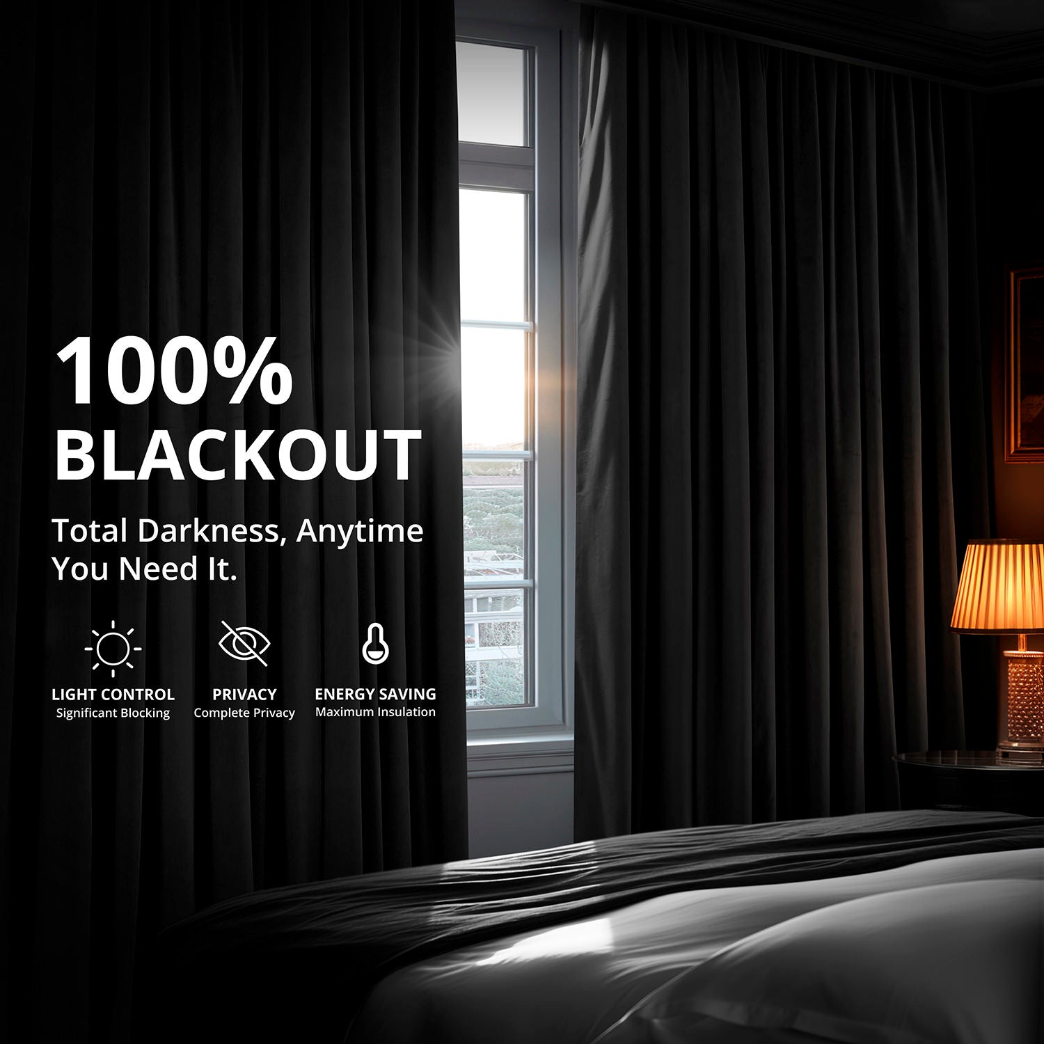 Warm Black French Pleat Signature Velvet Blackout Curtain