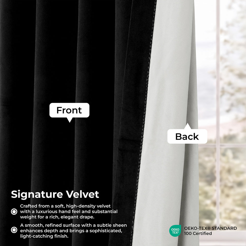 Warm Black Grommet Signature Velvet Blackout Curtain