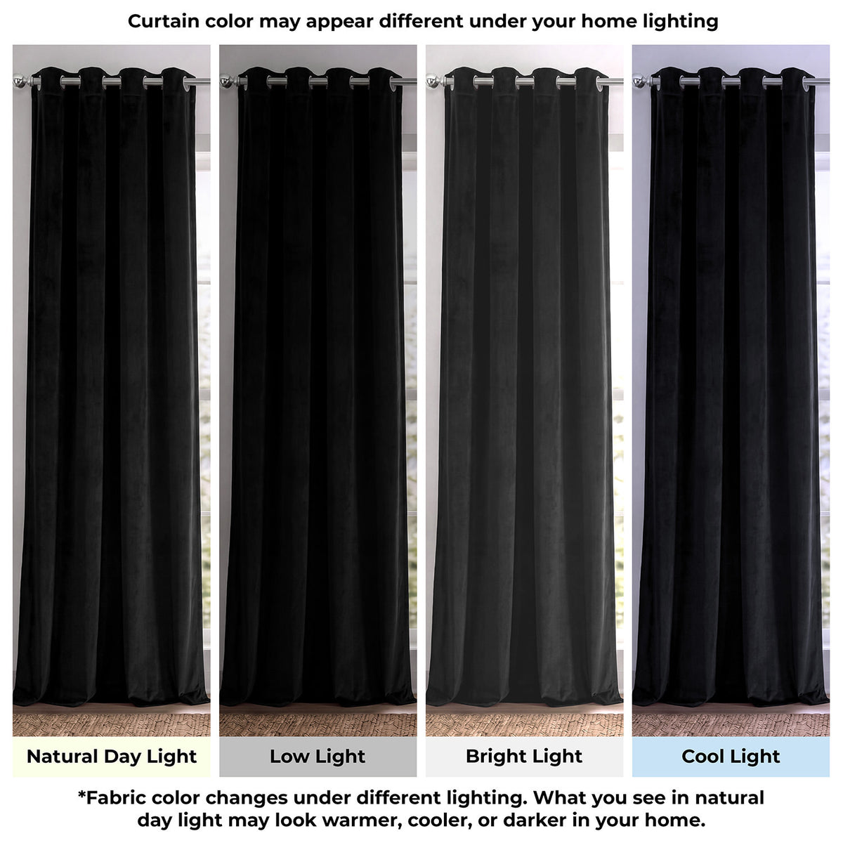Warm Black Grommet Signature Velvet Blackout Curtain