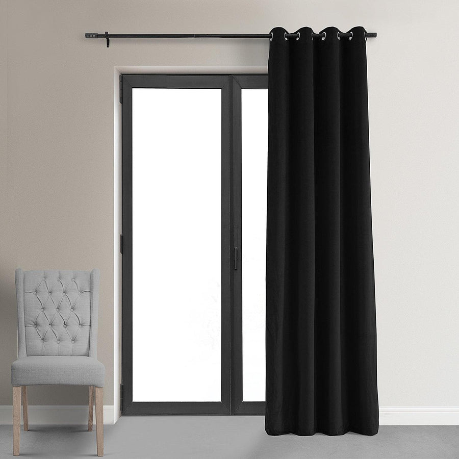 Warm Black Grommet Signature Velvet Blackout Curtain - HalfPriceDrapes.com