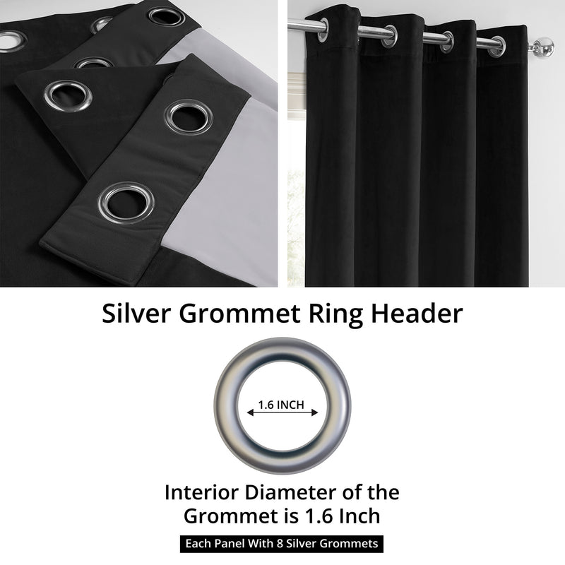 Warm Black Grommet Signature Velvet Blackout Curtain