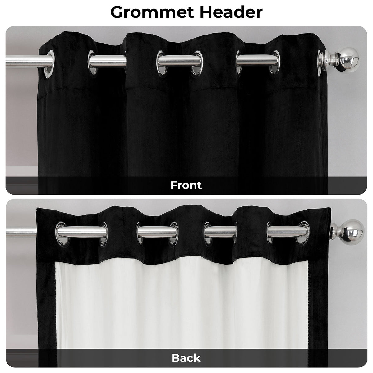Warm Black Grommet Signature Velvet Blackout Curtain