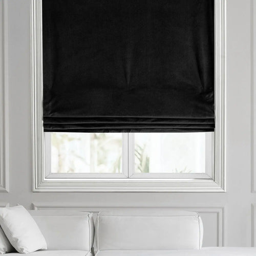 Warm Black Signature Velvet Roman Shade