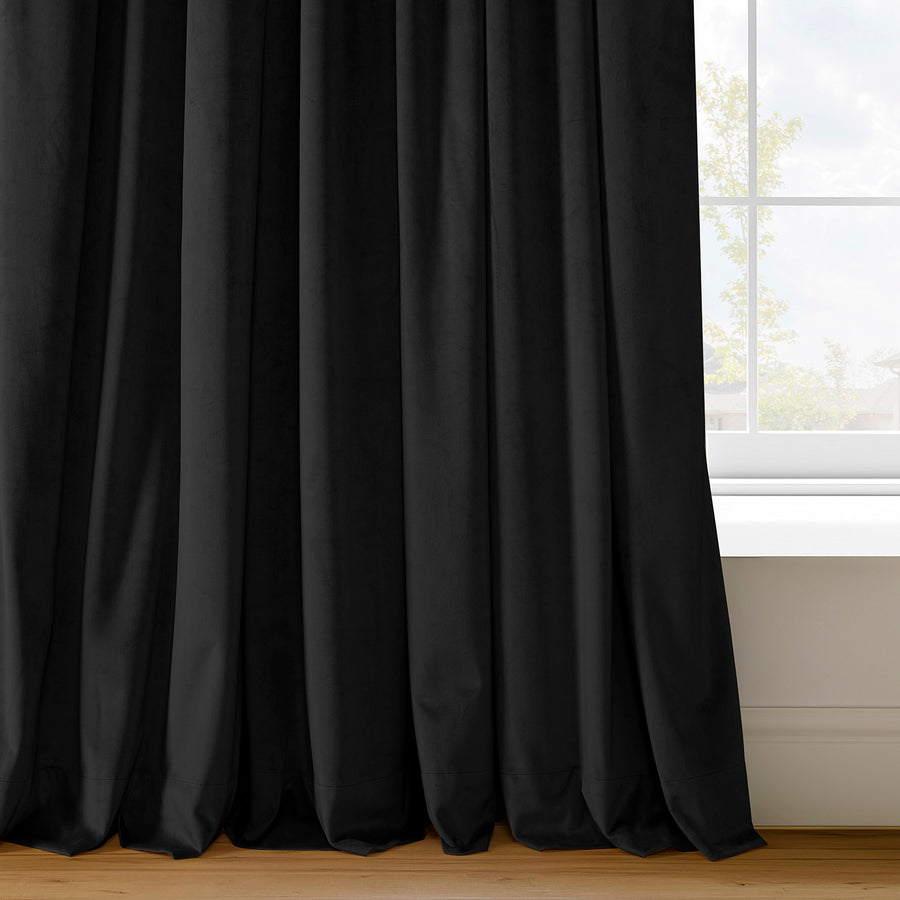 Warm Black Signature Velvet Custom Curtain