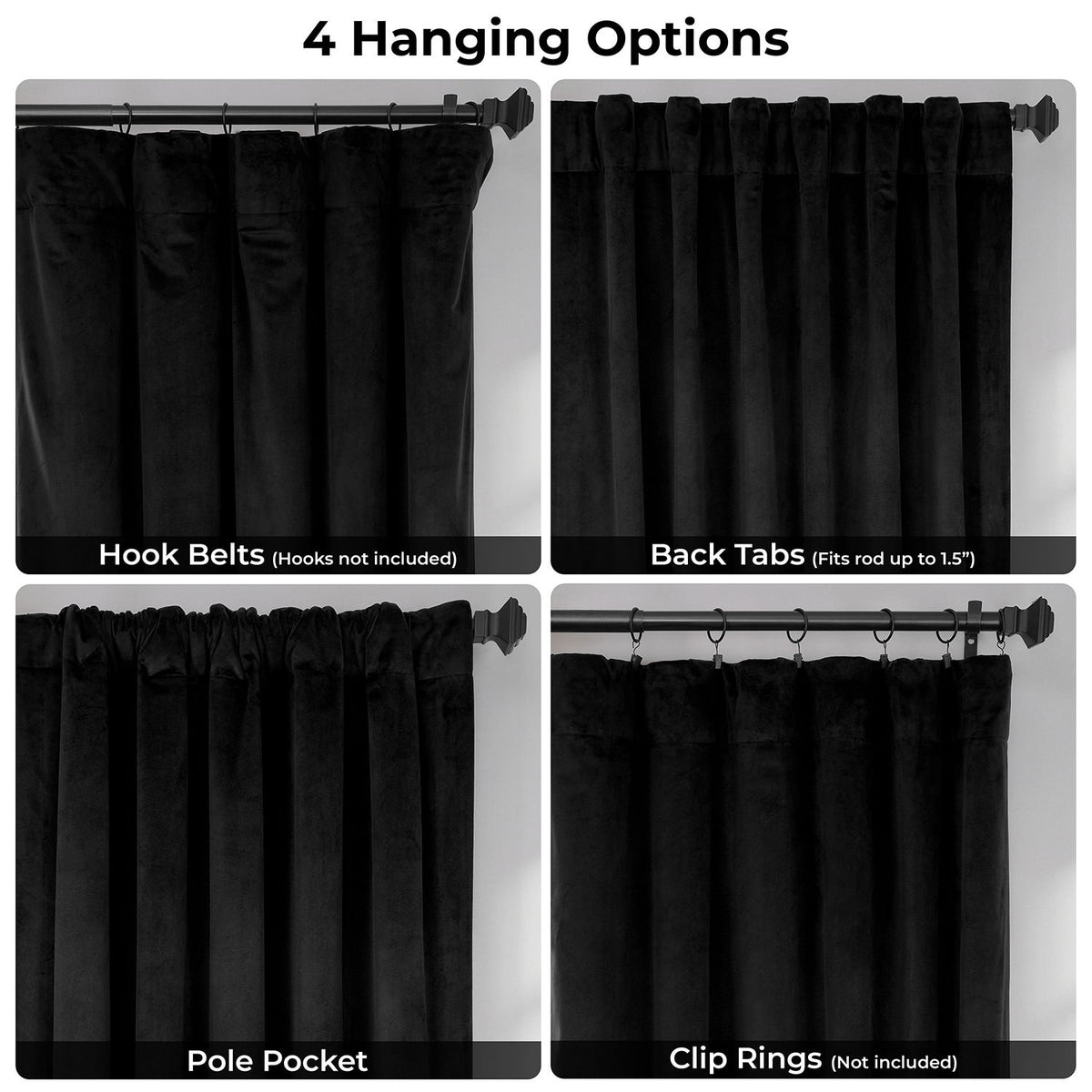 Warm Black Signature Velvet Blackout Curtain