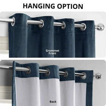 Midnight Blue Grommet Signature Velvet Blackout Curtain