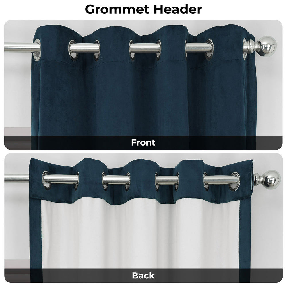 Midnight Blue Grommet Signature Velvet Blackout Curtain
