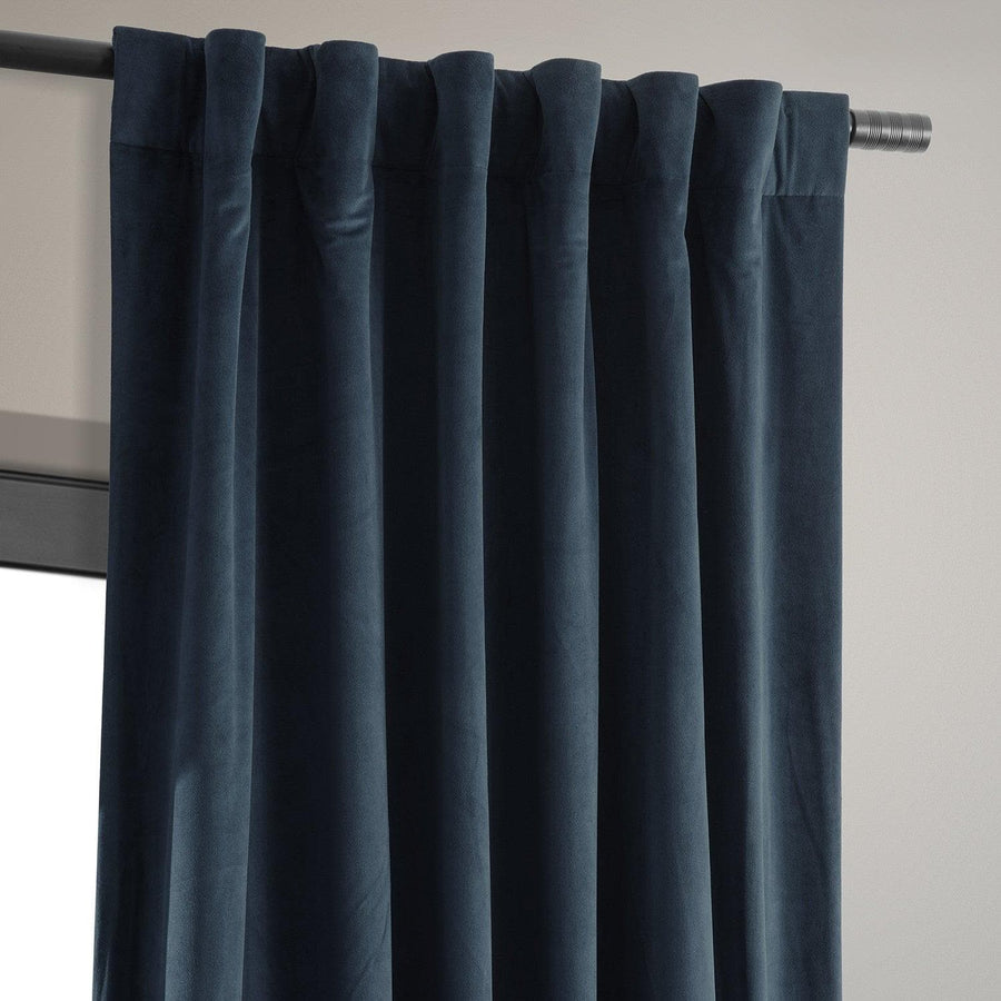 Midnight Blue Signature Velvet Blackout Curtain - HalfPriceDrapes.com