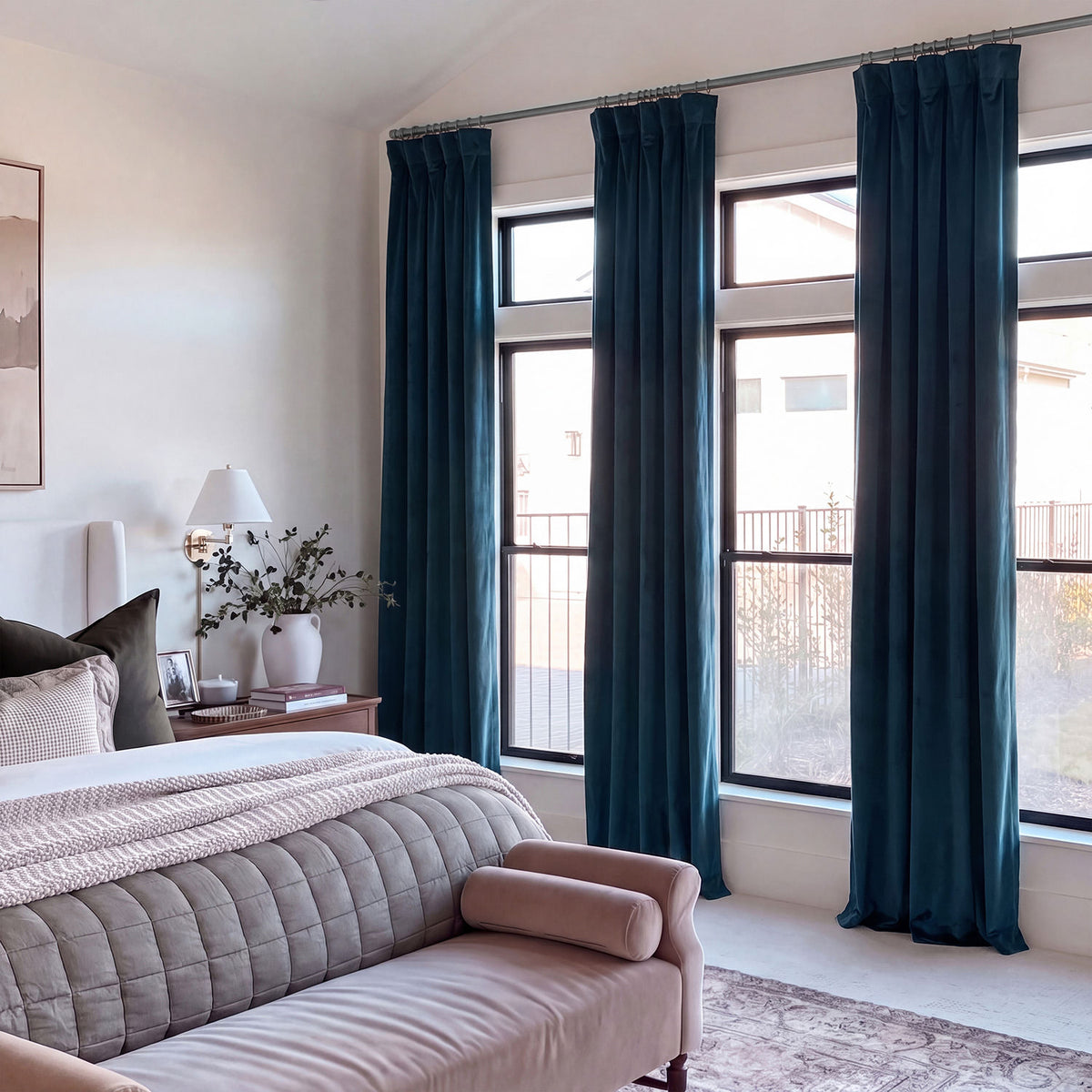 Midnight Blue Signature Velvet Blackout Curtain