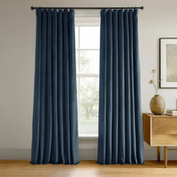Midnight Blue Signature Velvet Blackout Curtain