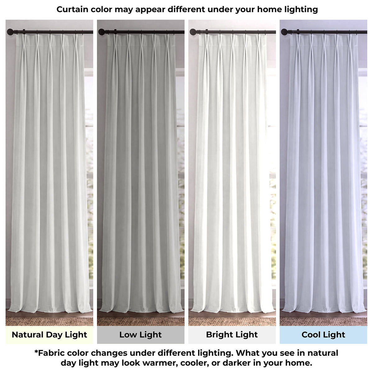 Primary White Pinch Pleat Signature Velvet Blackout Curtain