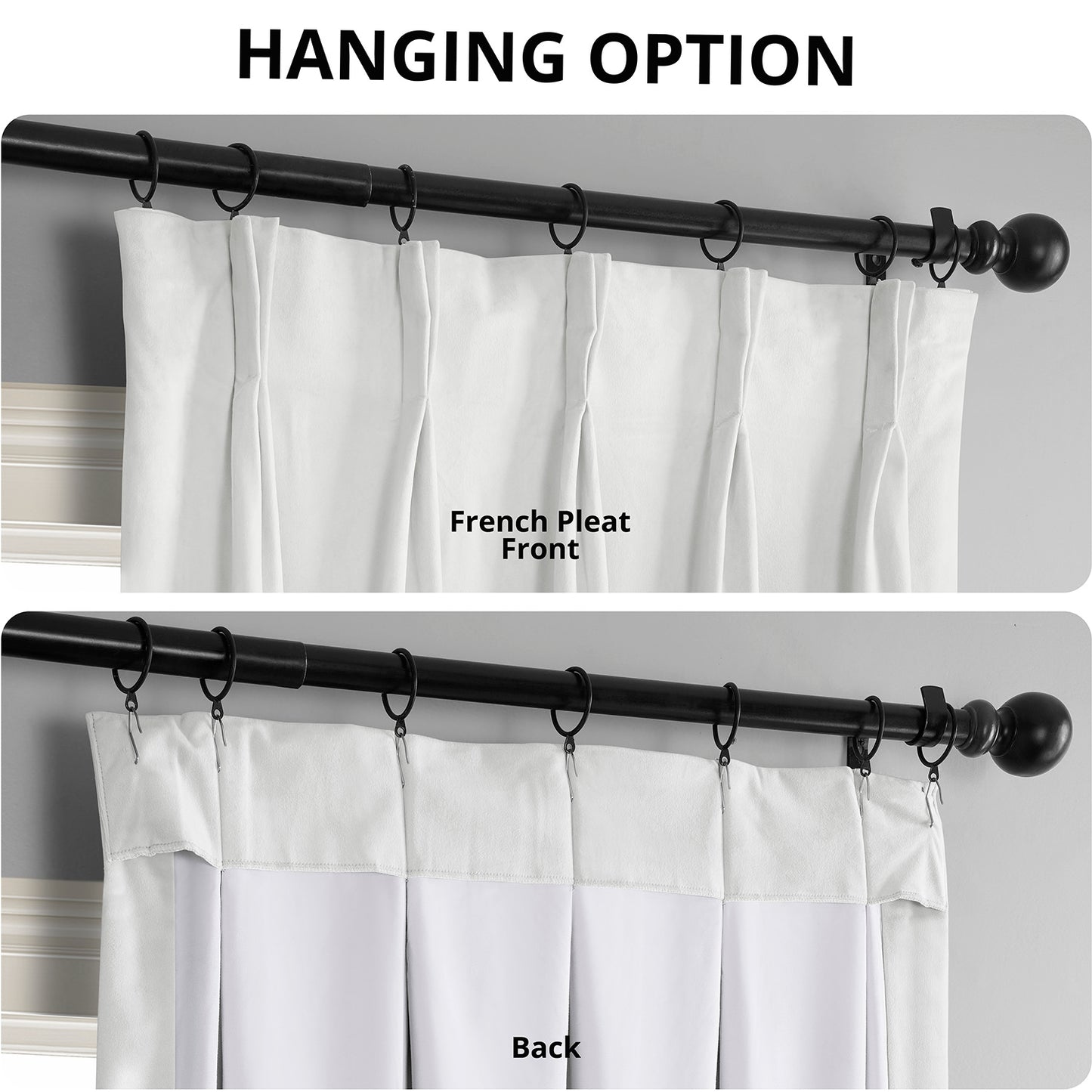 Primary White French Pleat Signature Velvet Blackout Curtain