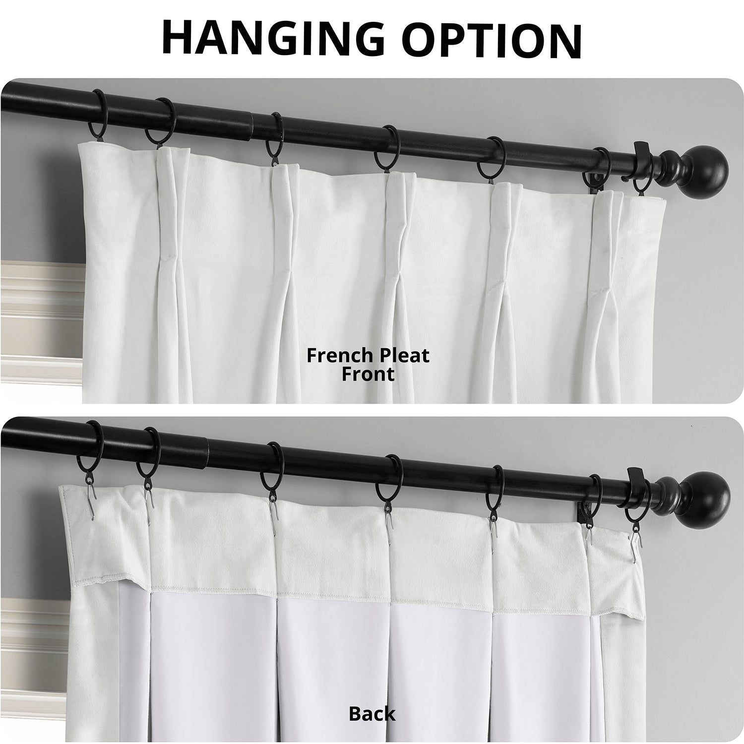 Primary White French Pleat Signature Velvet Blackout Curtain