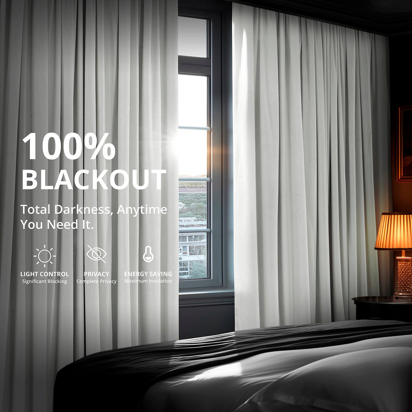 Primary White Signature Velvet Blackout Curtain