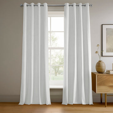 Primary White Grommet Signature Velvet Blackout Curtain