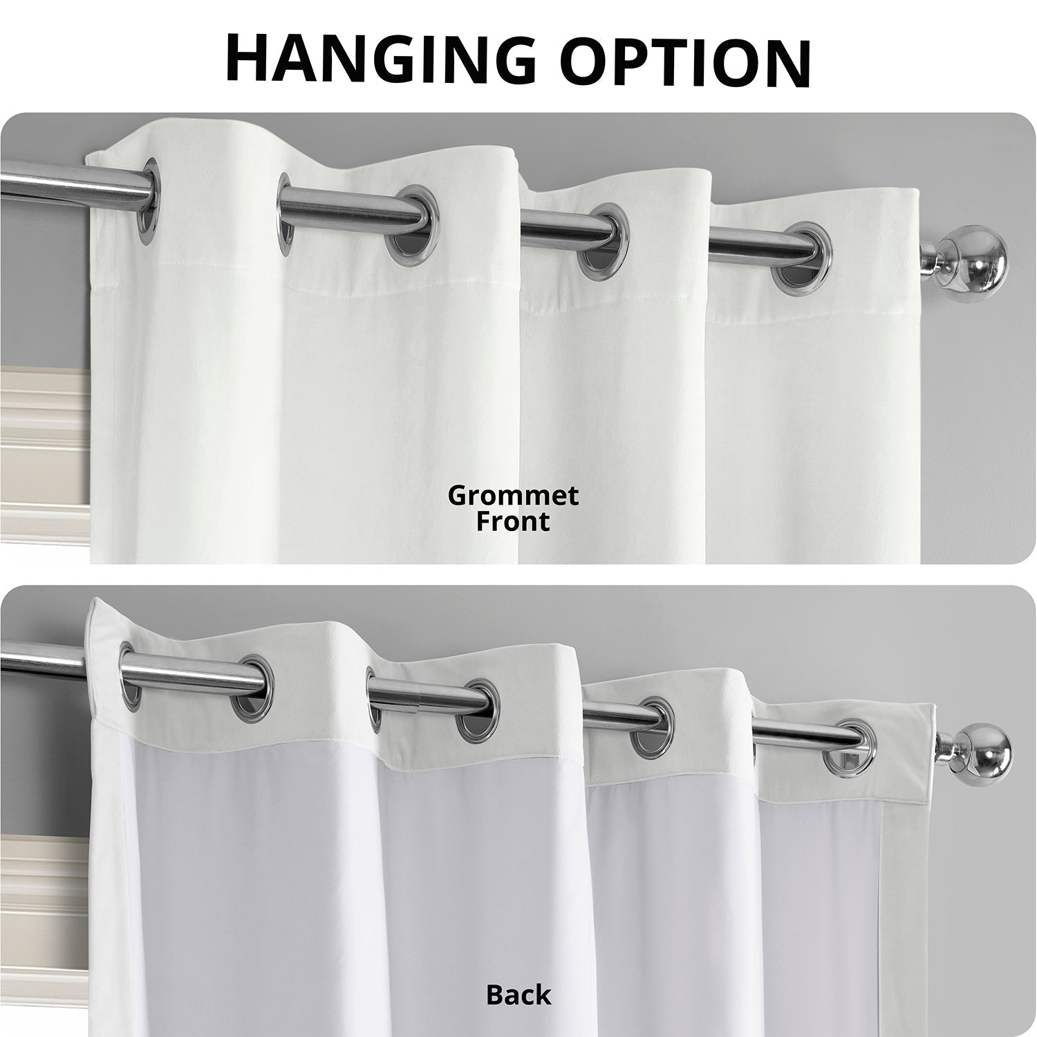 Primary White Grommet Signature Velvet Blackout Curtain