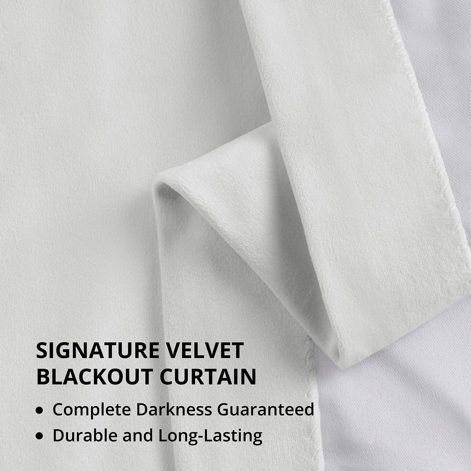 Primary White Signature Velvet Blackout Curtain