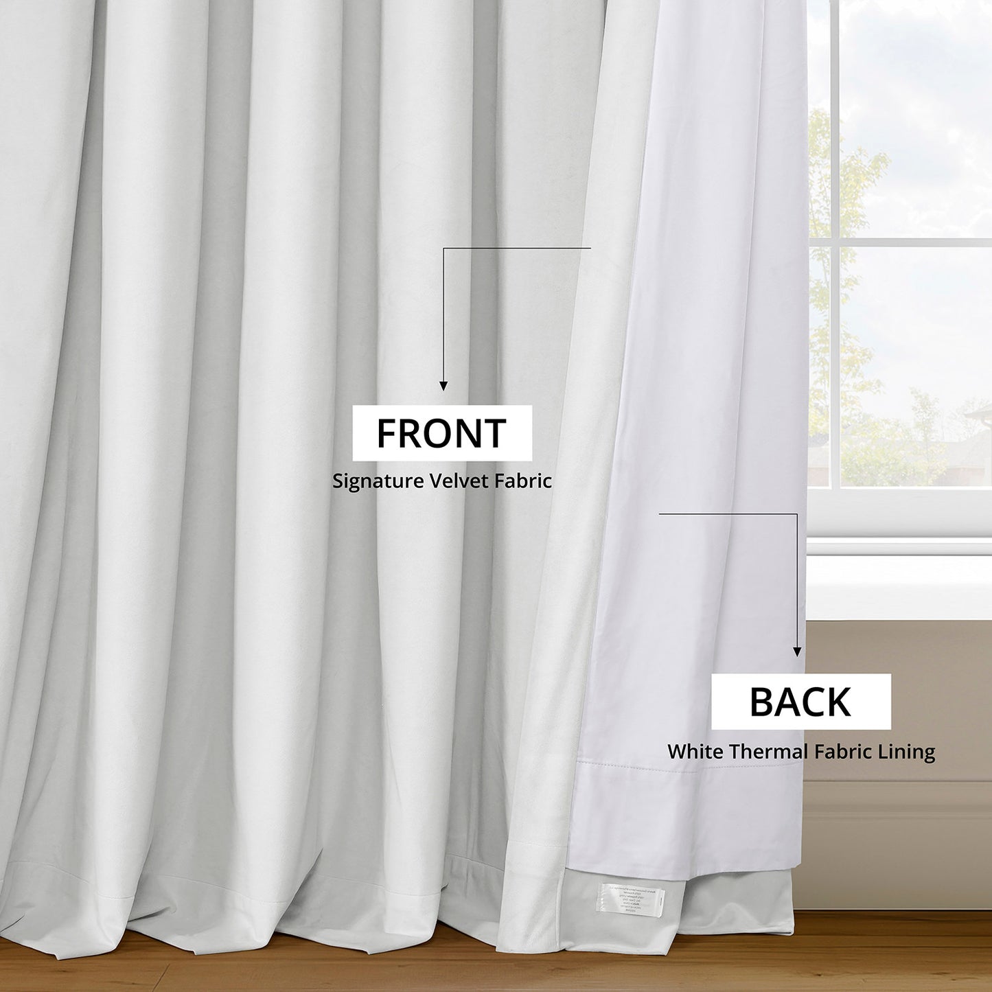 Primary White Grommet Signature Velvet Blackout Curtain