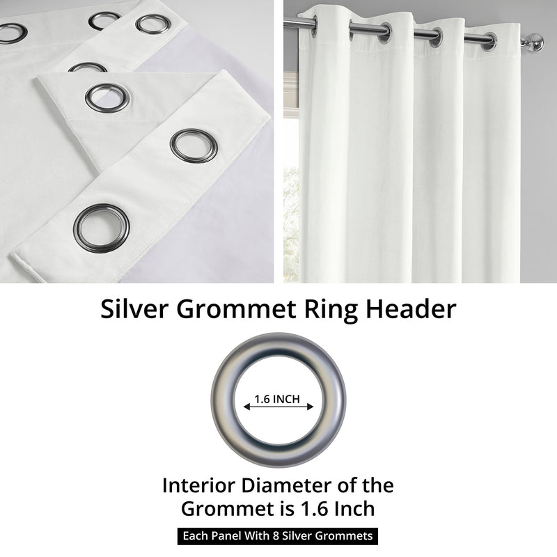 Primary White Grommet Signature Velvet Blackout Curtain