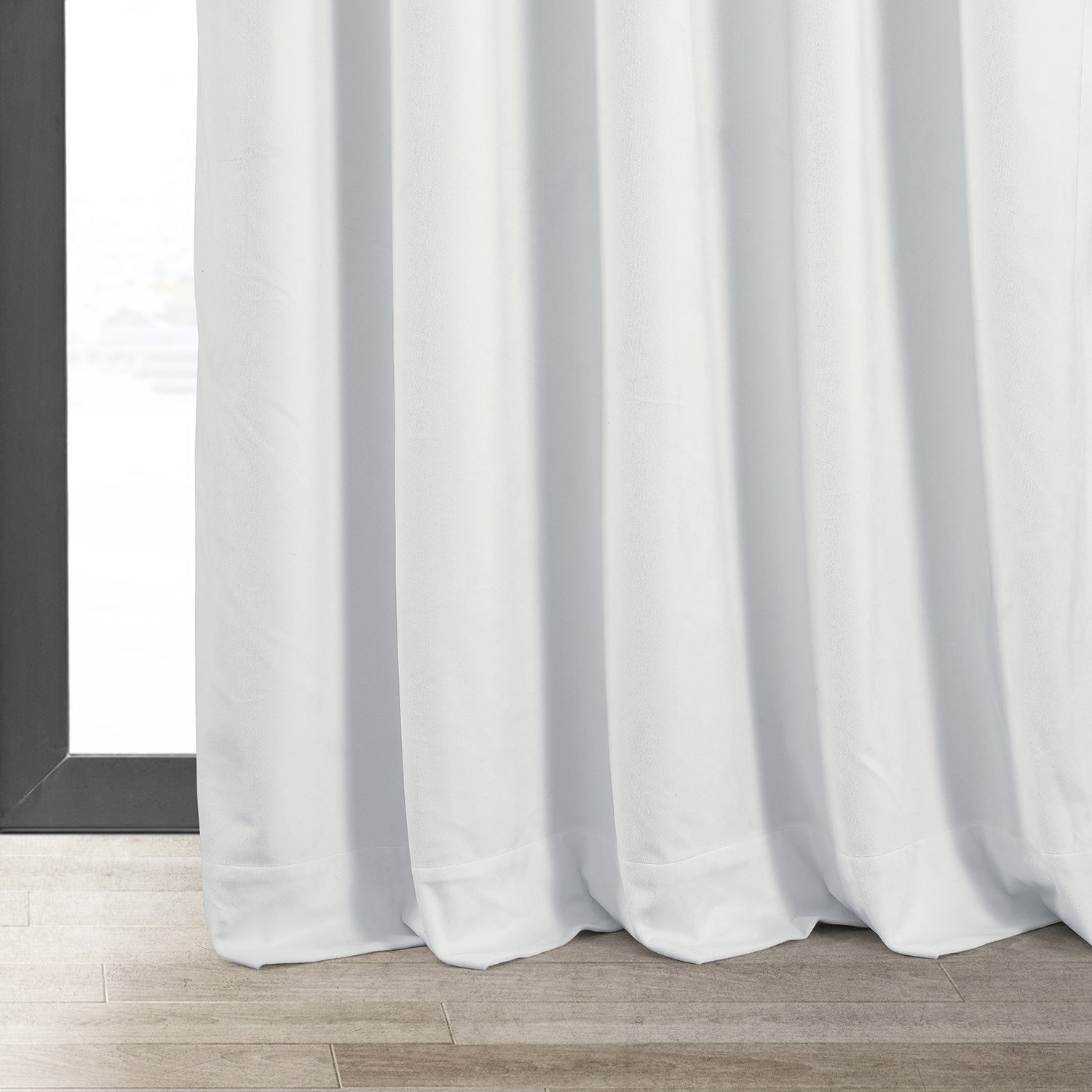 Primary White Signature Velvet Custom Curtain