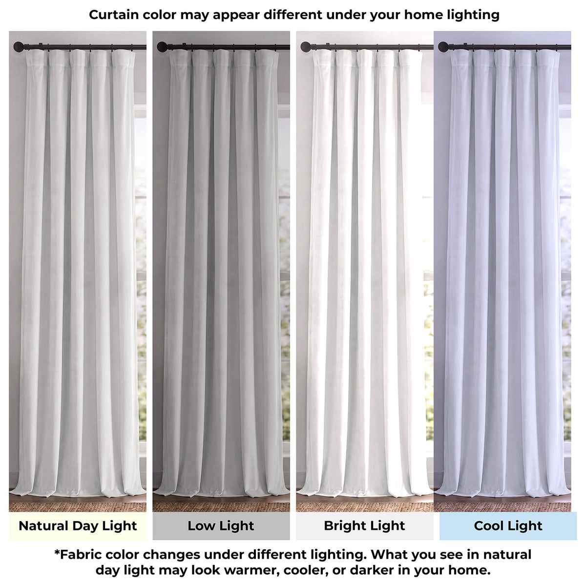 Primary White Signature Velvet Blackout Curtain