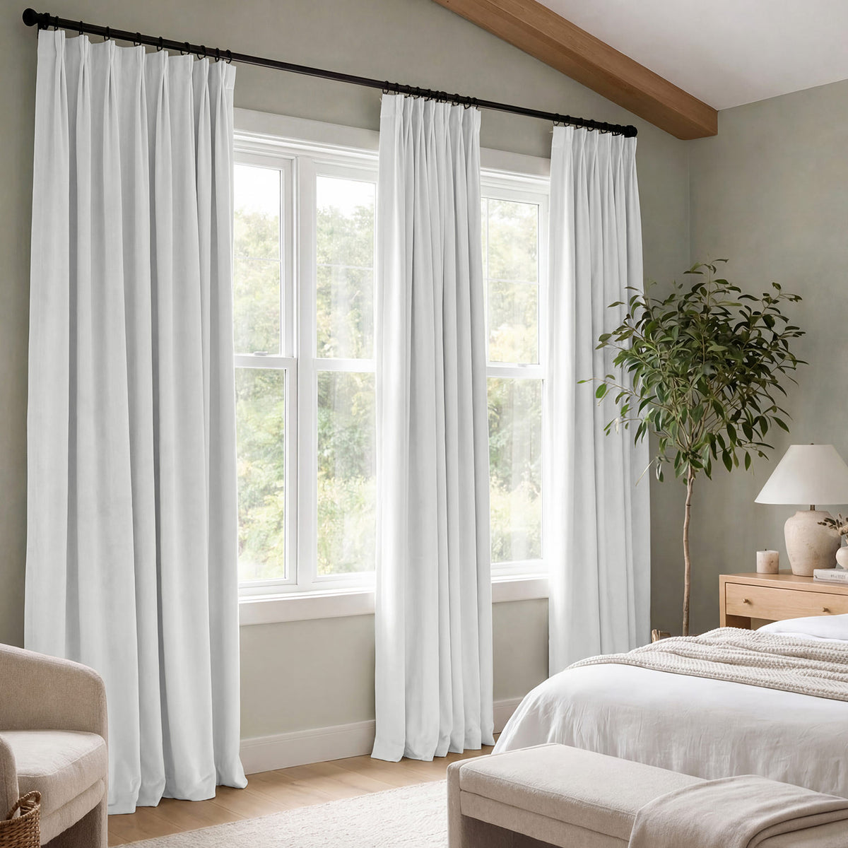 Primary White Signature Velvet Blackout Curtain