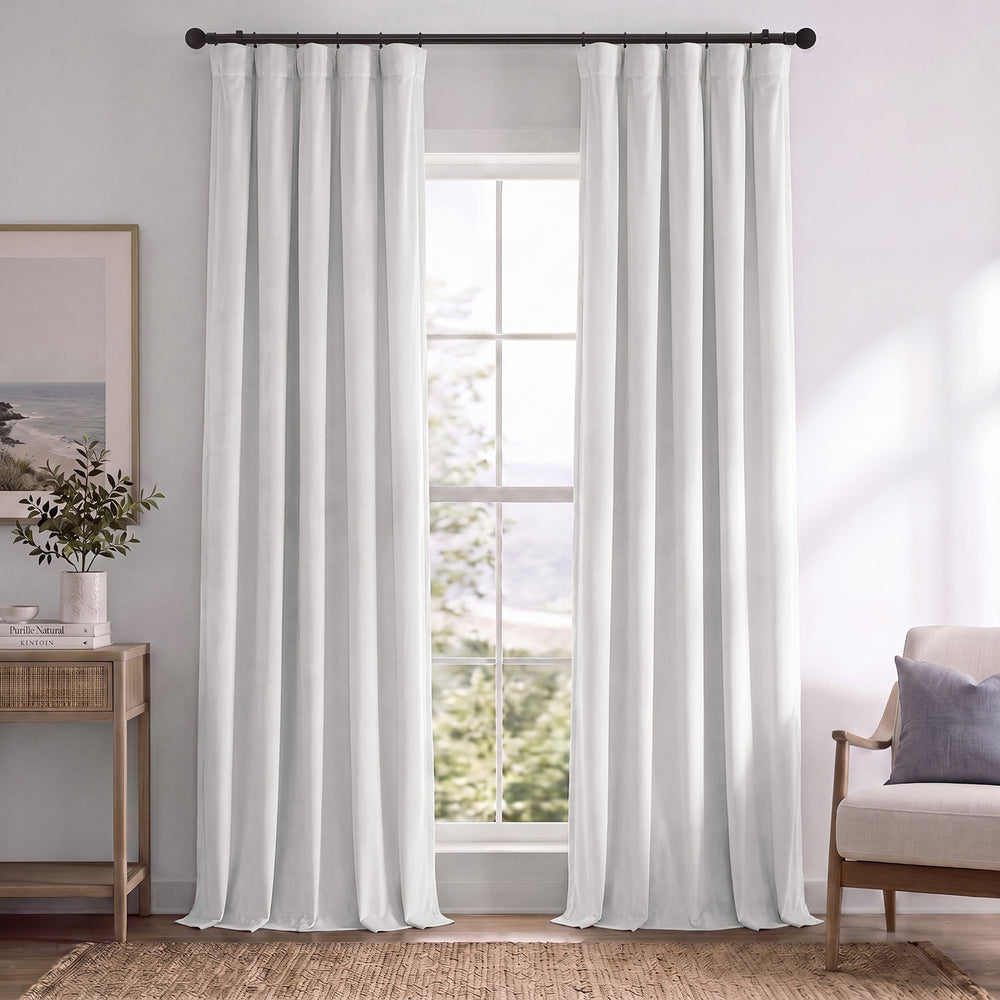 Primary White Signature Velvet Blackout Curtain