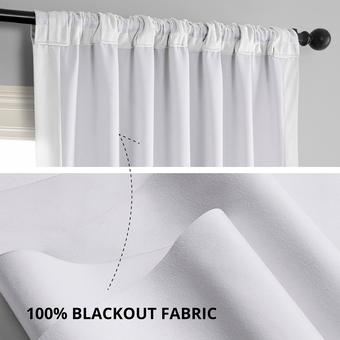 Primary White Signature Velvet Blackout Curtain