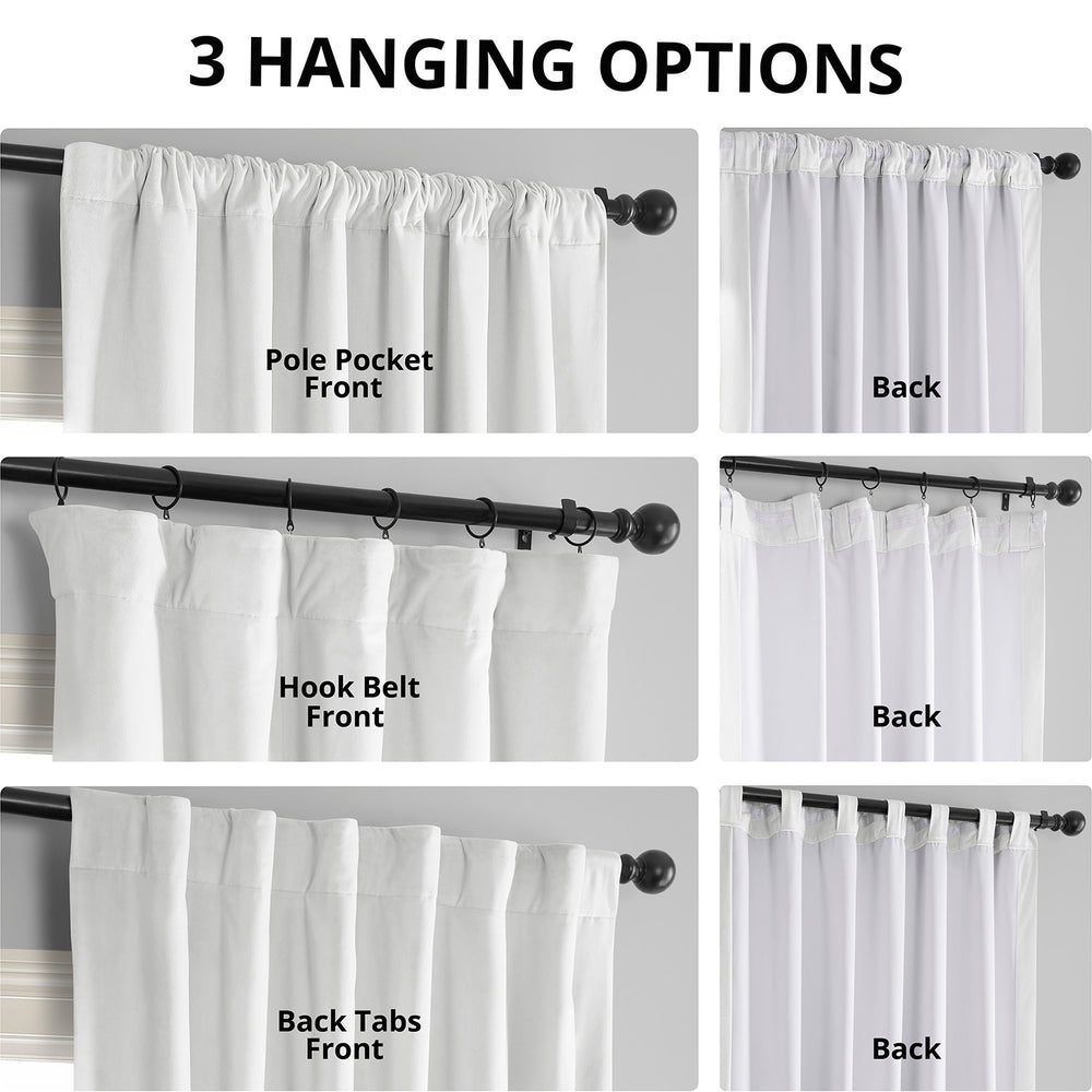 Primary White Signature Velvet Blackout Curtain