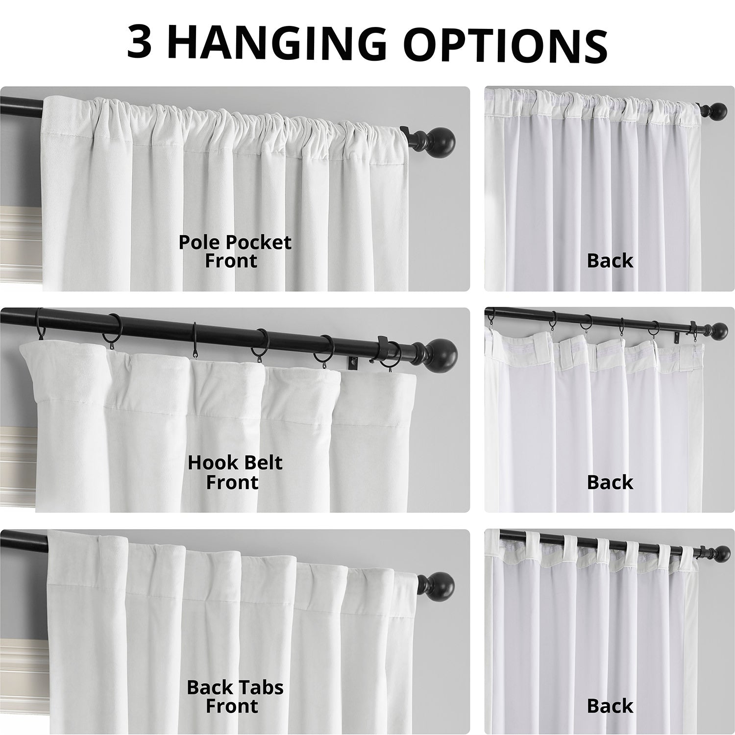 Primary White Signature Velvet Blackout Curtain