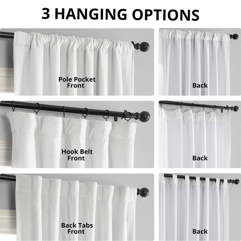 Primary White Signature Velvet Blackout Curtain