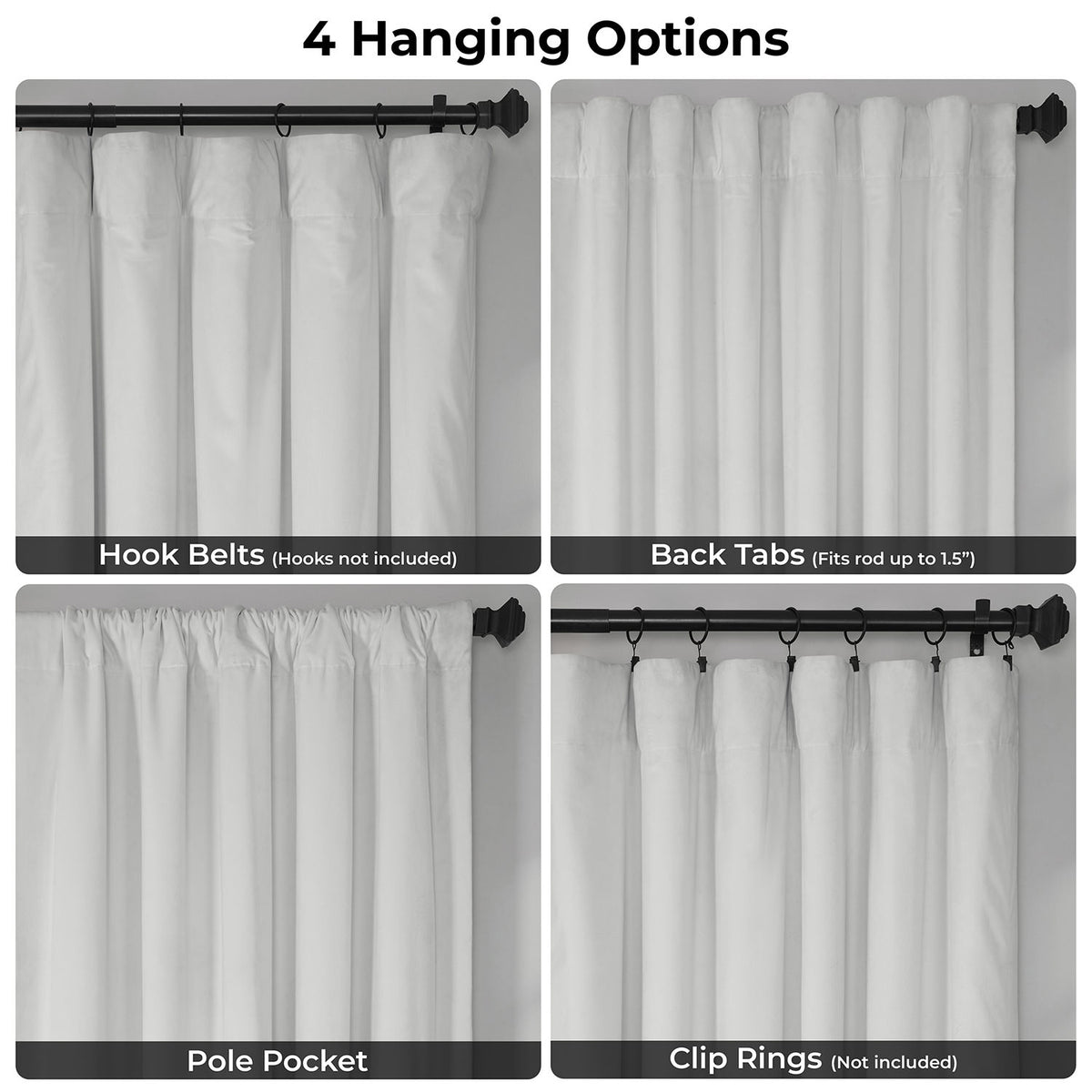 Primary White Signature Velvet Blackout Curtain