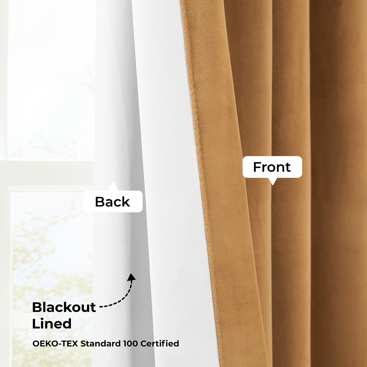 Amber Gold Signature Extra Wide Velvet Blackout Curtain