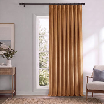 Amber Gold Signature Extra Wide Velvet Blackout Curtain