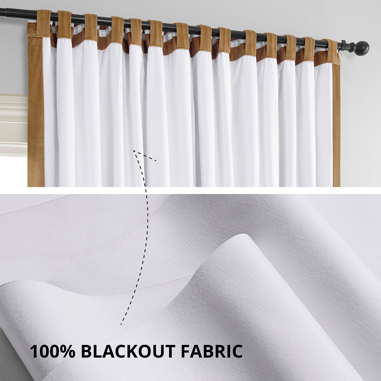 Amber Gold Signature Extra Wide Velvet Blackout Curtain